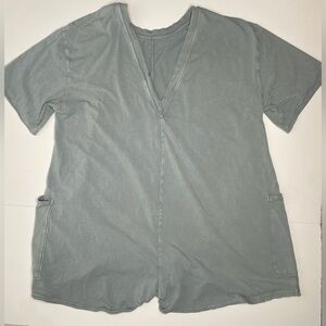 Free People Hot Shot Romper Fog Sz Lg